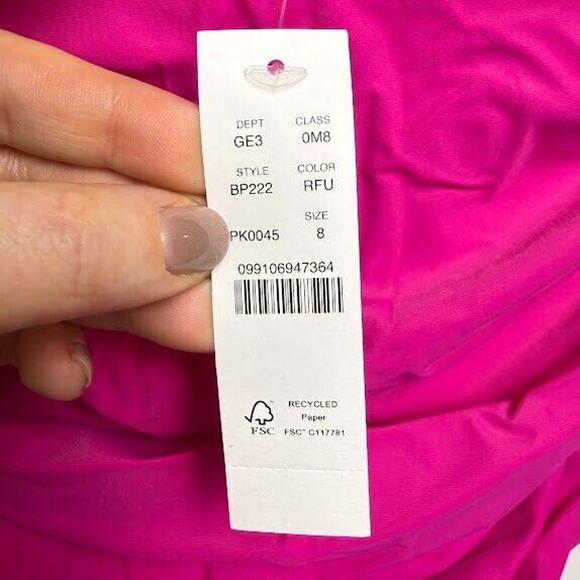 J Crew Swimsuit Womens 8 Pink Ruched Ruffle One Piece Sleeveless V Neck NWT - Picture 3 of 8